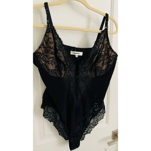 Playful Black Lace Shapewear Bodysuit